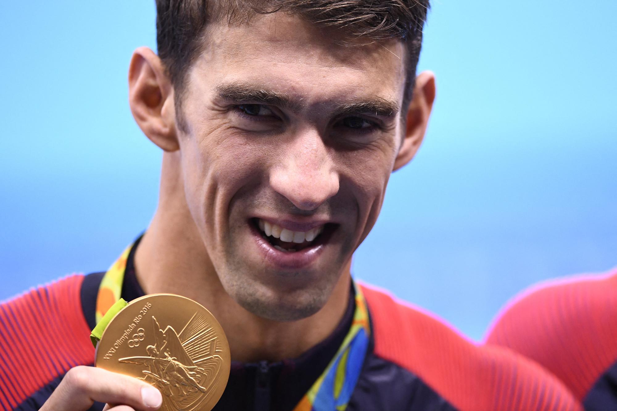 Michael Phelps won in totaal 23 gouden medailles op de Olympische Spelen.