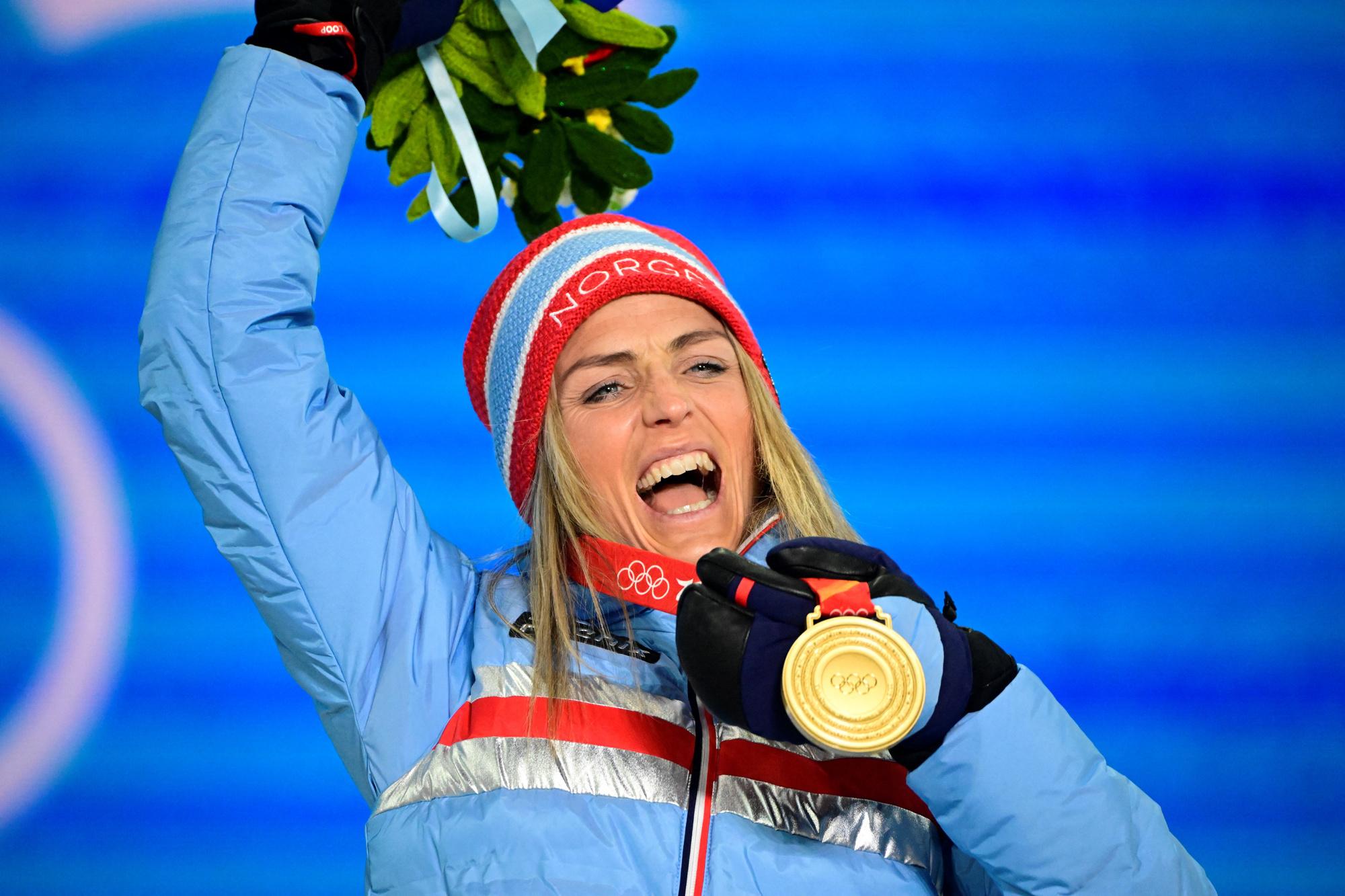 Therese Johaug was al de beste op de skiathlon.