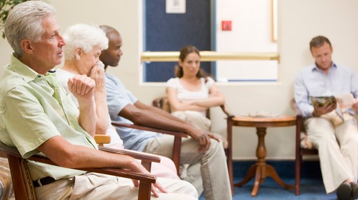 Five people in waiting room