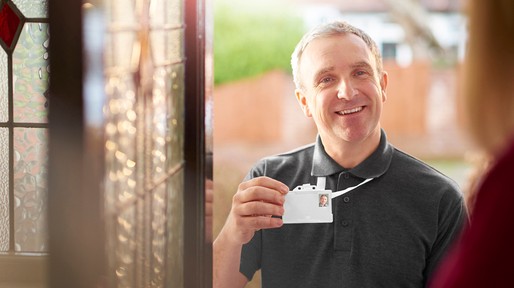 workman at the door