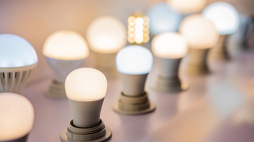 some led lamps blue light science technology background