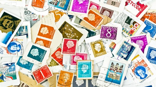 Many old used post stamps from the Netherlands
