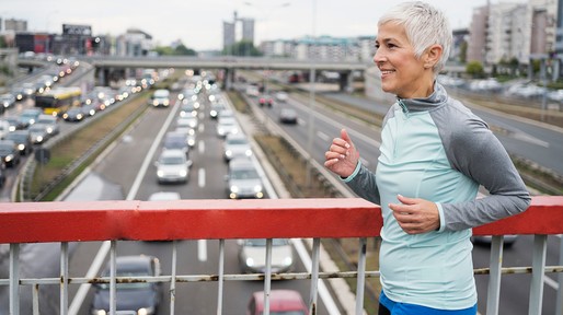 Woman jogging outdoors